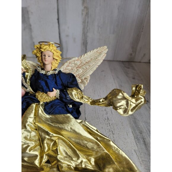 vintage golden angel large ornament Xmas religious - Picture 5 of 10